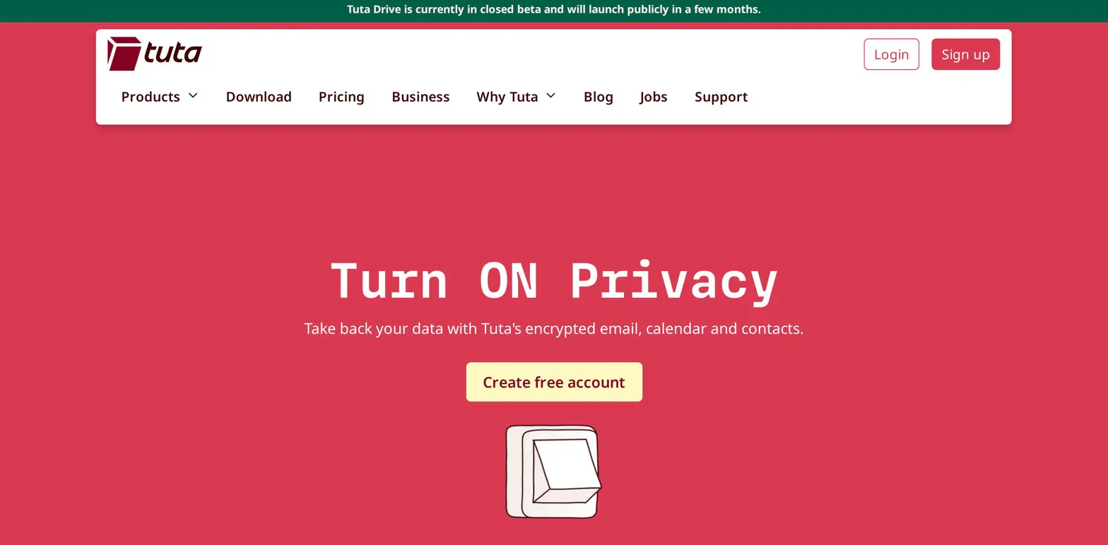 Tuta homepage Tuta homepage